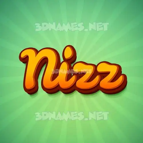 nizz in Green Rays style - 3D name wallpaper