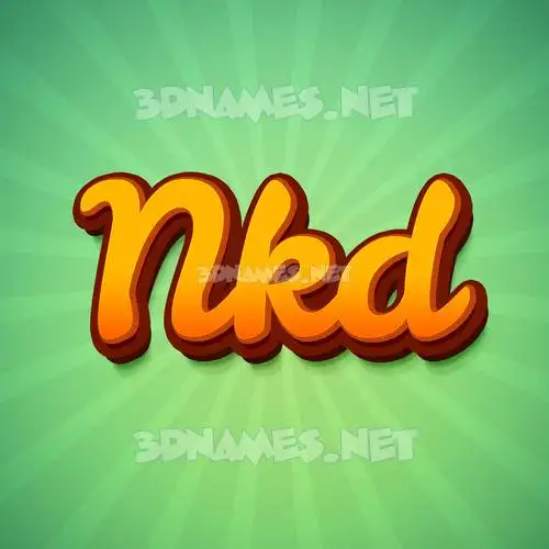nkd in Green Rays style - 3D name wallpaper