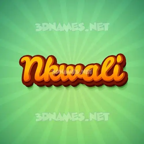 nkwali in Green Rays style - 3D name wallpaper