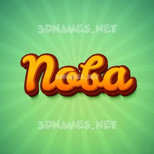 noba in Green Rays style - 3D name wallpaper