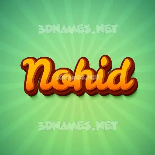 nohid in Green Rays style - 3D name wallpaper