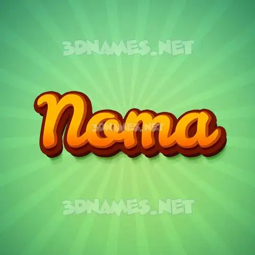 noma in Green Rays style - 3D name wallpaper