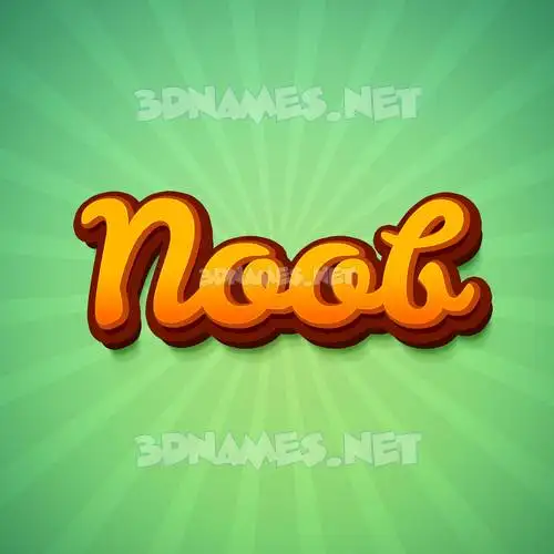 noob in Green Rays style - 3D name wallpaper