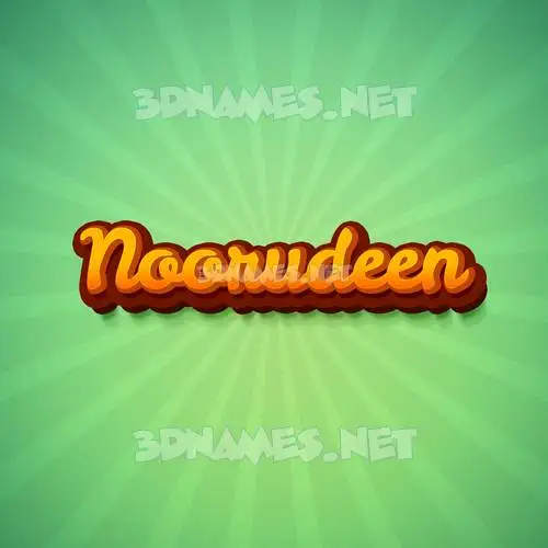 noorudeen in Green Rays style - 3D name wallpaper