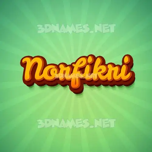 norfikri in Green Rays style - 3D name wallpaper