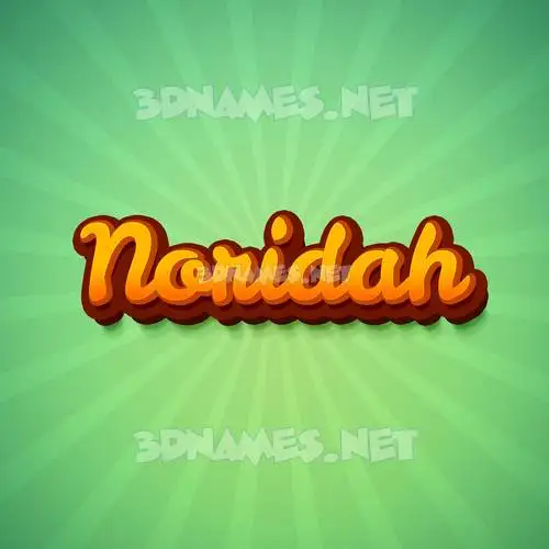 noridah in Green Rays style - 3D name wallpaper