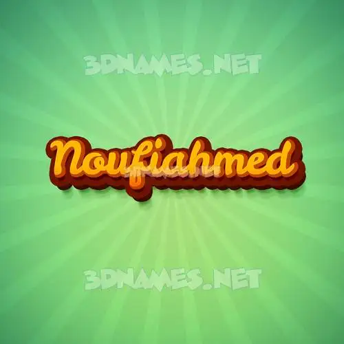 noufiahmed in Green Rays style - 3D name wallpaper