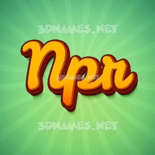 npr in Green Rays style - 3D name wallpaper