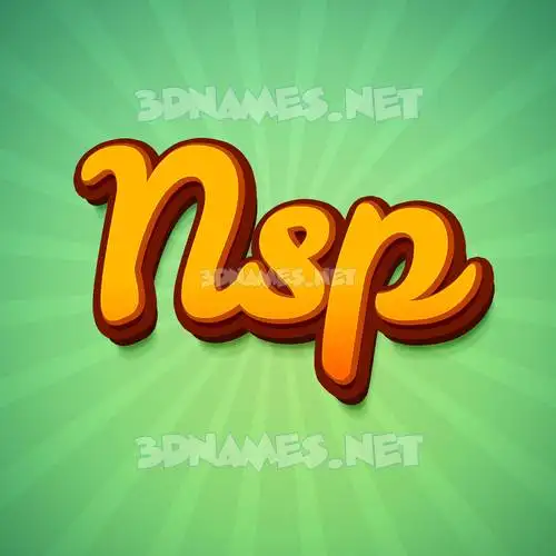 nsp in Green Rays style - 3D name wallpaper