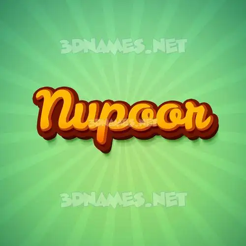 nupoor in Green Rays style - 3D name wallpaper