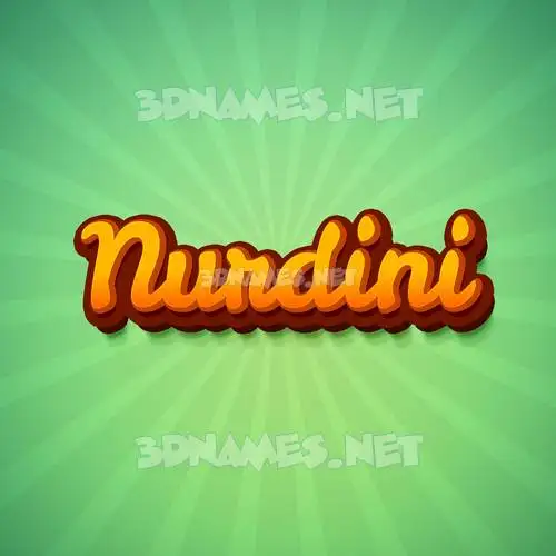 nurdini in Green Rays style - 3D name wallpaper