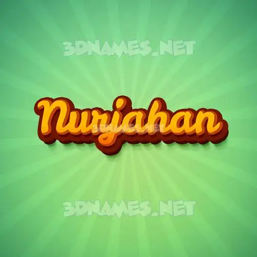 nurjahan in Green Rays style - 3D name wallpaper