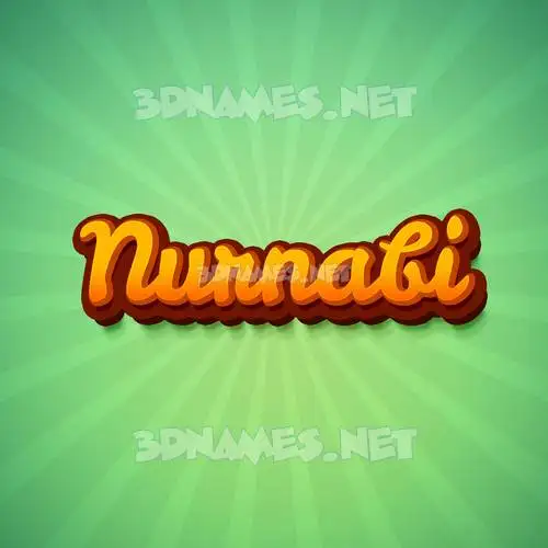 nurnabi in Green Rays style - 3D name wallpaper