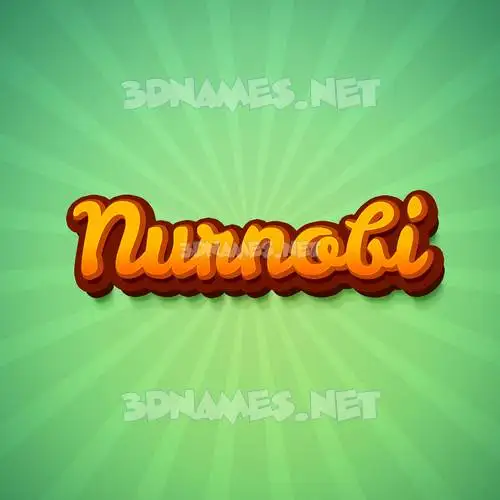 nurnobi in Green Rays style - 3D name wallpaper