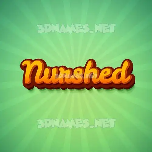 nurshed in Green Rays style - 3D name wallpaper