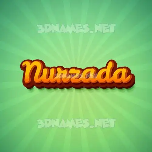 nurzada in Green Rays style - 3D name wallpaper
