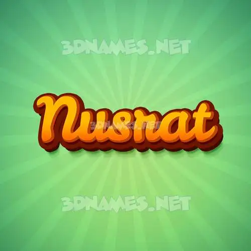 nusrat in Green Rays style - 3D name wallpaper