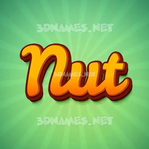 nut in Green Rays style - 3D name wallpaper