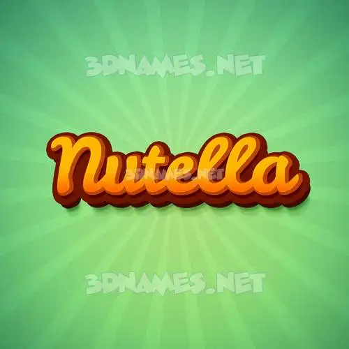 nutella in Green Rays style - 3D name wallpaper