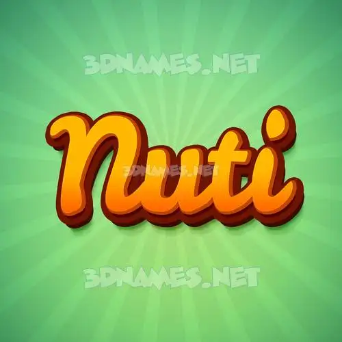 nuti in Green Rays style - 3D name wallpaper