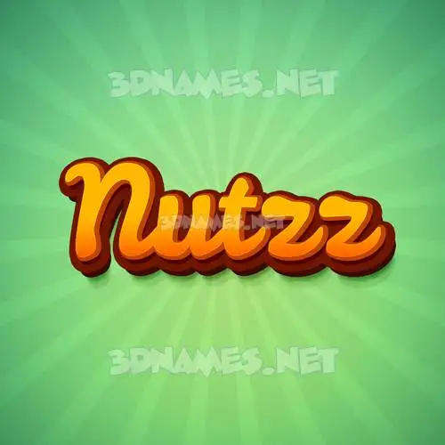 nutzz in Green Rays style - 3D name wallpaper