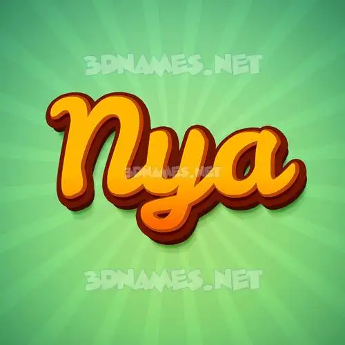 nya in Green Rays style - 3D name wallpaper