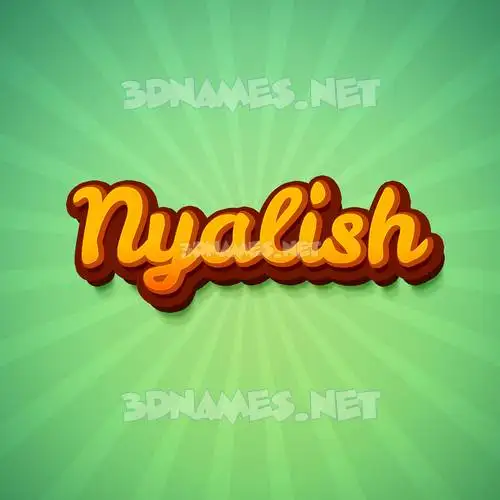 nyalish in Green Rays style - 3D name wallpaper nyalish in Green Rays style - 3D name wallpaper