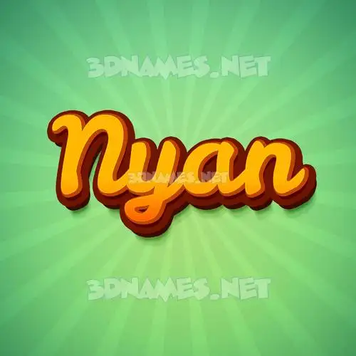 nyan in Green Rays style - 3D name wallpaper nyan in Green Rays style - 3D name wallpaper