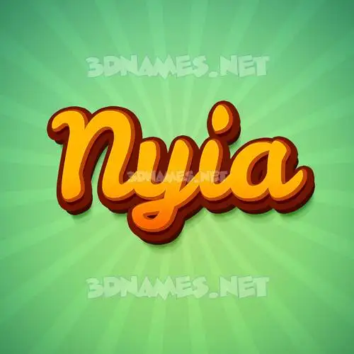 nyia in Green Rays style - 3D name wallpaper