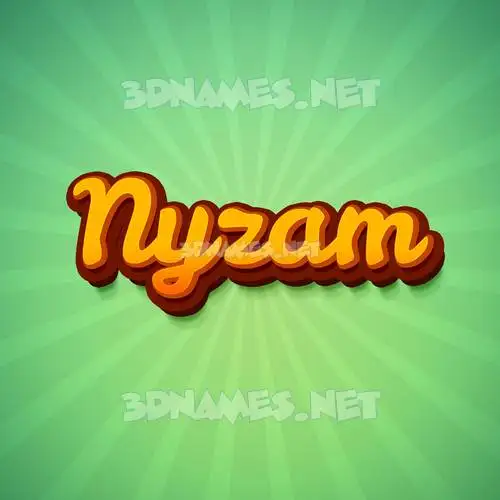 nyzam in Green Rays style - 3D name wallpaper nyzam in Green Rays style - 3D name wallpaper