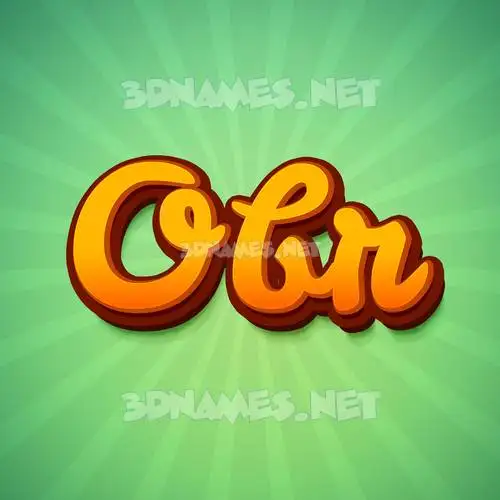 obr in Green Rays style - 3D name wallpaper obr in Green Rays style - 3D name wallpaper