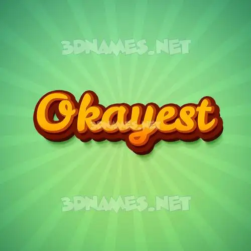 okayest in Green Rays style - 3D name wallpaper