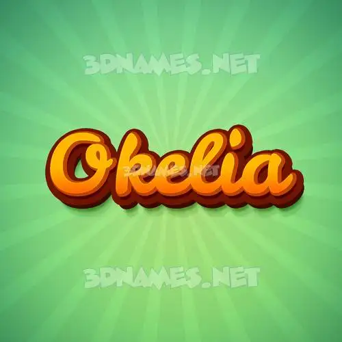 okelia in Green Rays style - 3D name wallpaper okelia in Green Rays style - 3D name wallpaper