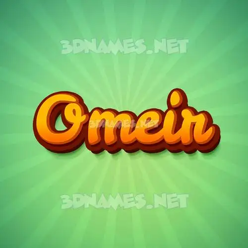omeir in Green Rays style - 3D name wallpaper