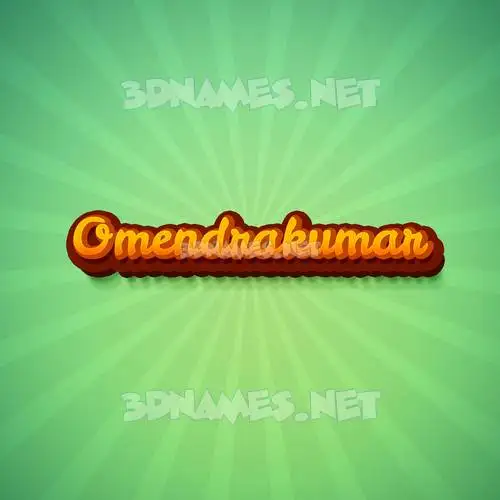 omendrakumar in Green Rays style - 3D name wallpaper