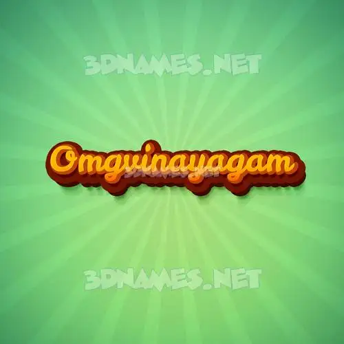 omgvinayagam in Green Rays style - 3D name wallpaper