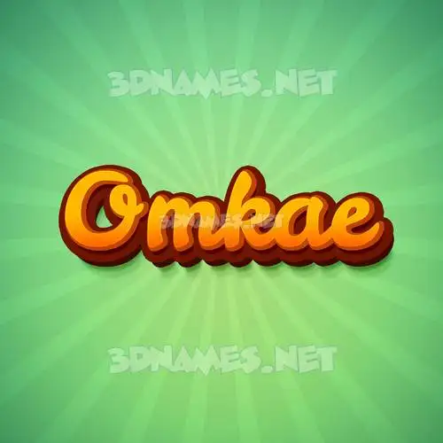omkae in Green Rays style - 3D name wallpaper
