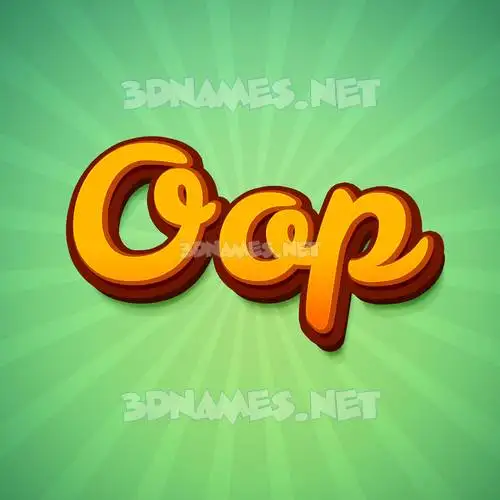 oop in Green Rays style - 3D name wallpaper