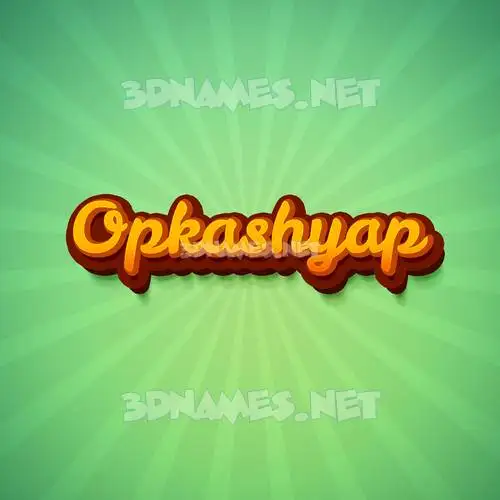 opkashyap in Green Rays style - 3D name wallpaper