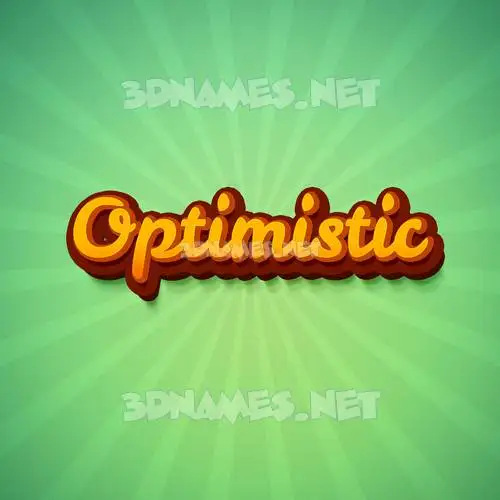 optimistic in Green Rays style - 3D name wallpaper