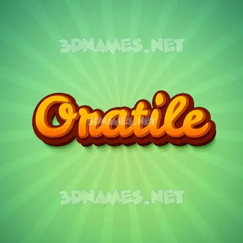 oratile in Green Rays style - 3D name wallpaper