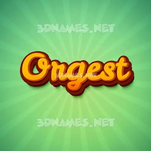 orgest in Green Rays style - 3D name wallpaper