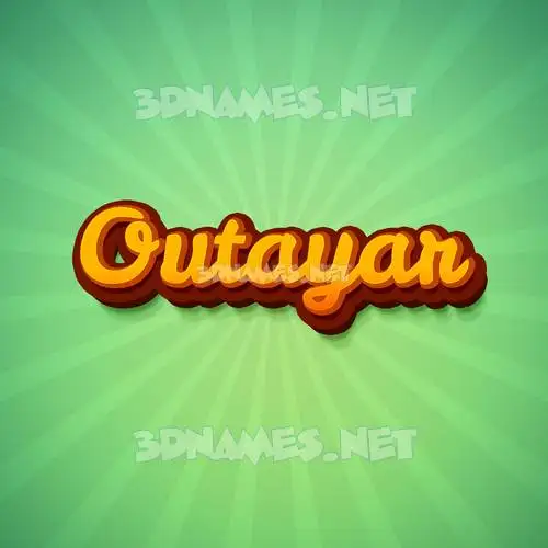 outayar in Green Rays style - 3D name wallpaper outayar in Green Rays style - 3D name wallpaper