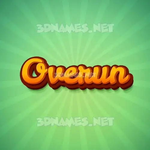 overun in Green Rays style - 3D name wallpaper overun in Green Rays style - 3D name wallpaper