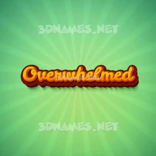 overwhelmed in Green Rays style - 3D name wallpaper overwhelmed in Green Rays style - 3D name wallpaper