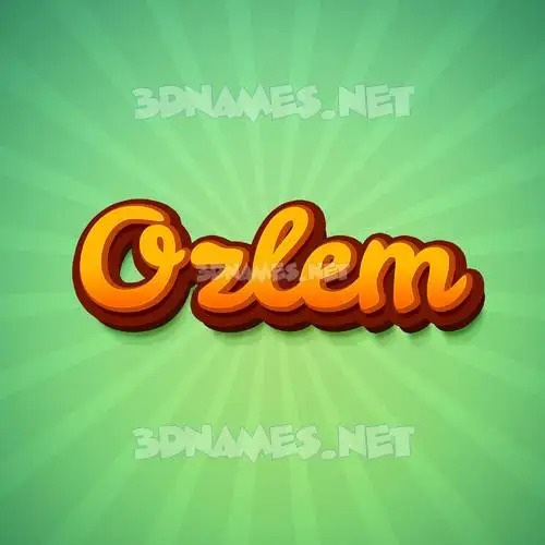 ozlem in Green Rays style - 3D name wallpaper
