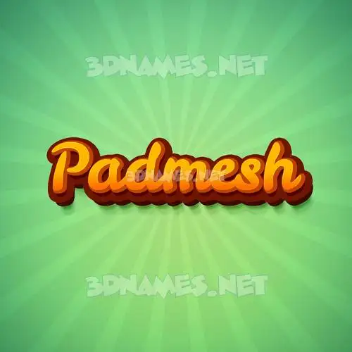 padmesh in Green Rays style - 3D name wallpaper