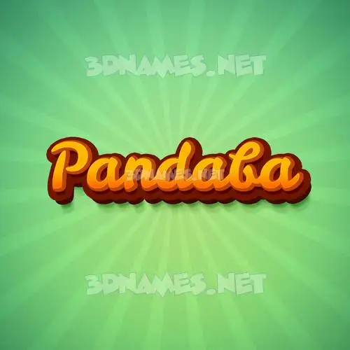 pandaba in Green Rays style - 3D name wallpaper