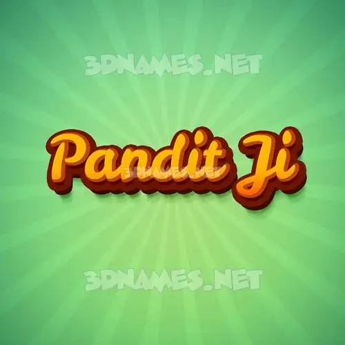pandit ji in Green Rays style - 3D name wallpaper