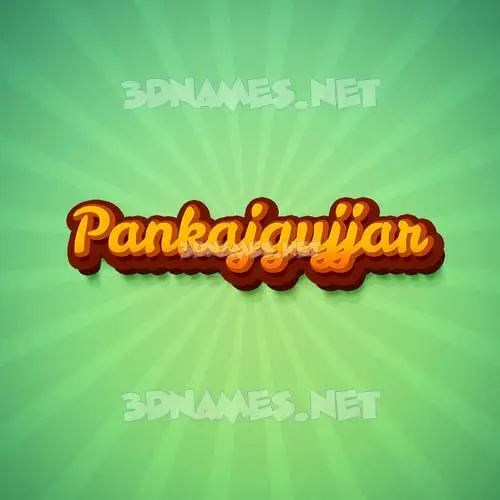 pankajgujjar in Green Rays style - 3D name wallpaper